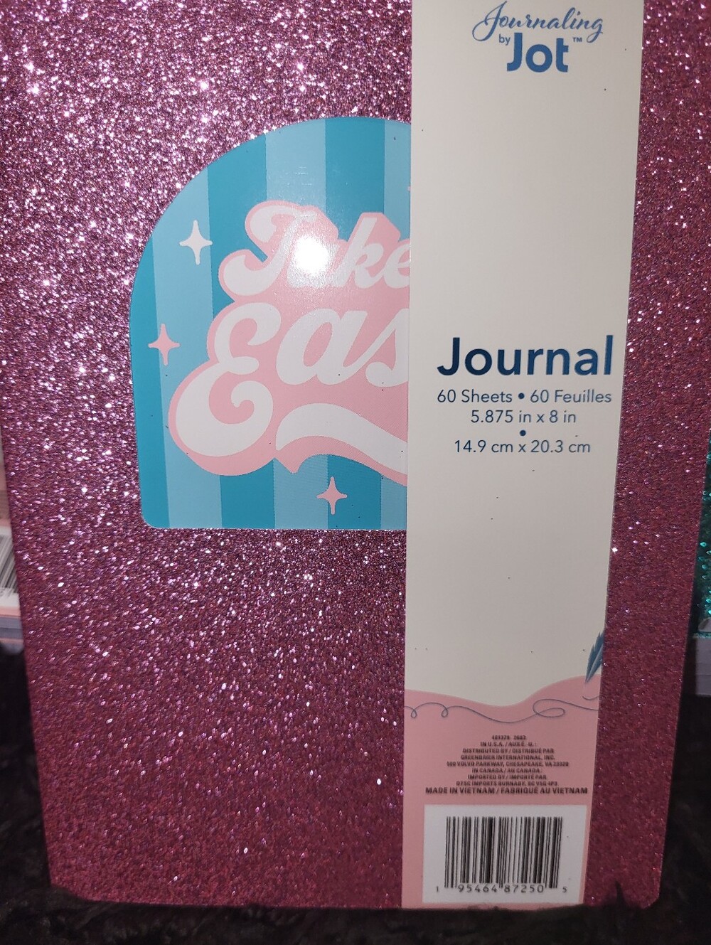 Glitter Journal Notebook - Teal, Pink Or Blue (Choose 1) - Picture 4 of 8